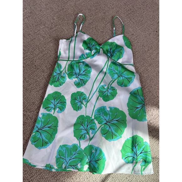 Diane Von Furstenberg nighty lingerie dress palm leaf women’s M - Picture 1 of 6